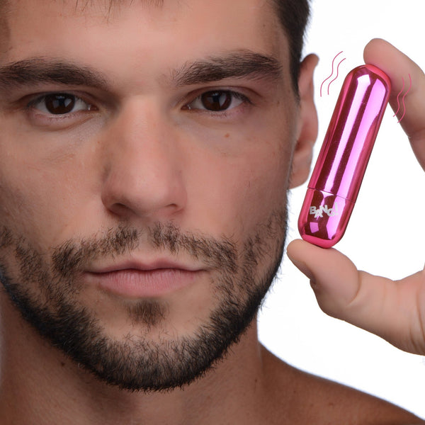 10X Rechargeable Vibrating Metallic Bullet - Pink - Royal Sins