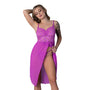 Magic Silk Butterfly Fantasies Gown & Thong Set Neon Purple S/M