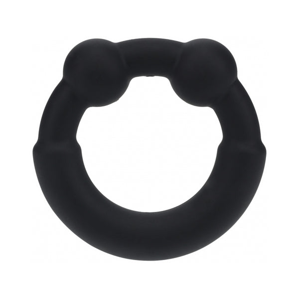 LEVELZ Metal & Silicone Cock Ring Black