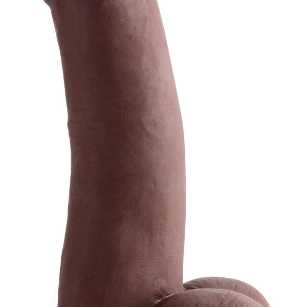 8 Inch Ultra Real Dual Layer Suction Cup Dildo - Dark Skin Tone - Royal Sins