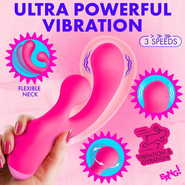 Gyro Rabbit Silicone Vibrator - Pink