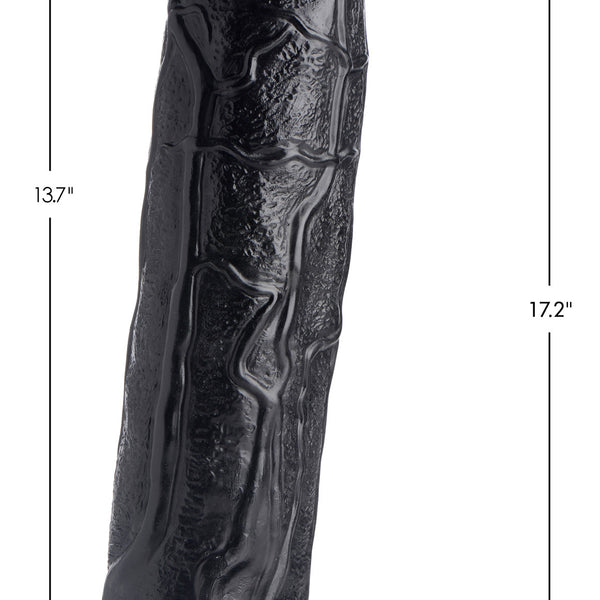Raging Rhino 17 Inch Veiny Dildo - Black