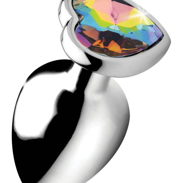 Rainbow Prism Heart Anal Plug - Large