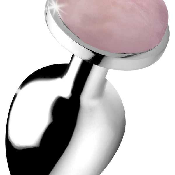 Authentic Rose Quartz Gemstone Anal Plug - Large - Royal Sins
