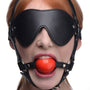 Blindfold Harness and Red Ball Gag - Royal Sins