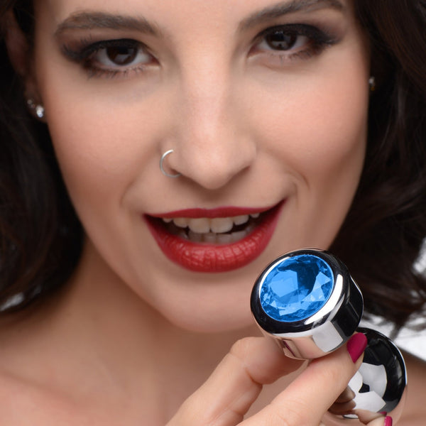 Blue Gem Weighted Anal Plug - Small - Royal Sins