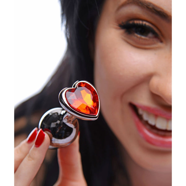 Crimson Tied Scarlet Heart Jewel Anal Plug - Royal Sins