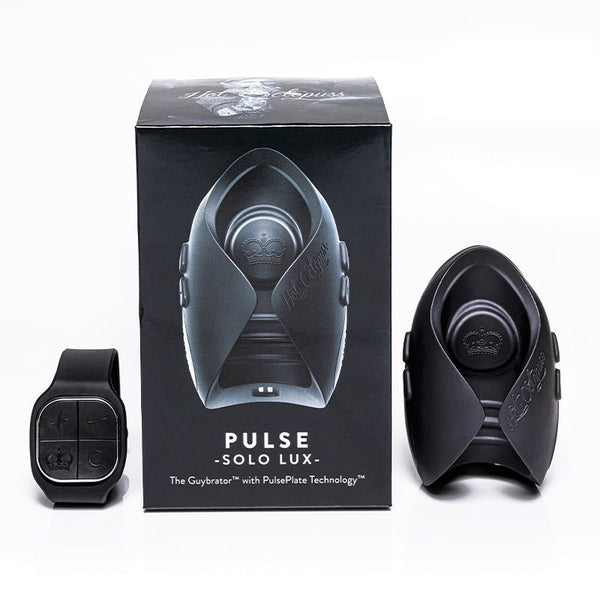 Hot Octopuss Pulse Solo Lux Rechargeable Remote - Controlled Vibrating Stroker Black - Royal Sins