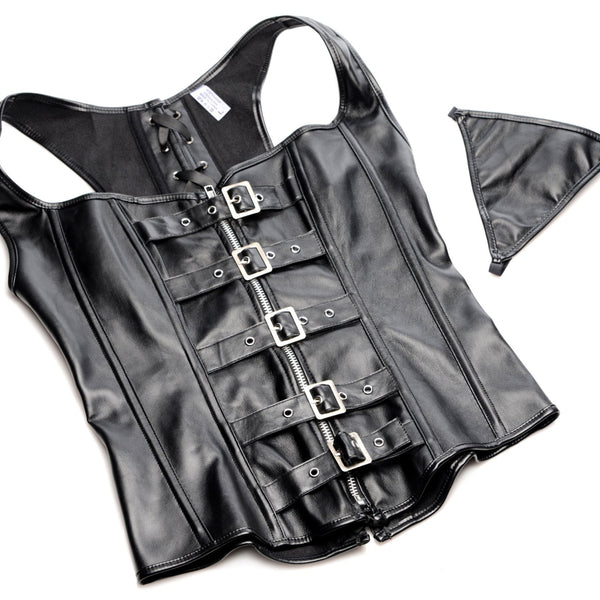 Lace - up Corset and Thong - XLarge - Royal Sins