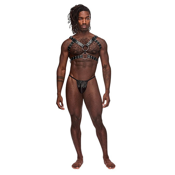 Male Power Leather Gemini Black OS - Royal Sins