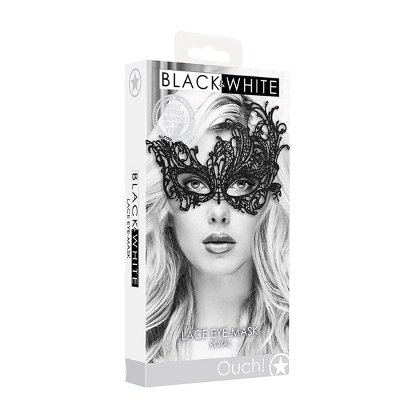 Ouch! Black & White Royal Lace Eye Mask Black - Royal Sins