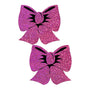 Pastease Bow: Hot Pink Glitter Bows Nipple Pasties - Royal Sins