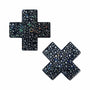 Pastease Crystal Sparkling Crosses Pasties Black - Royal Sins