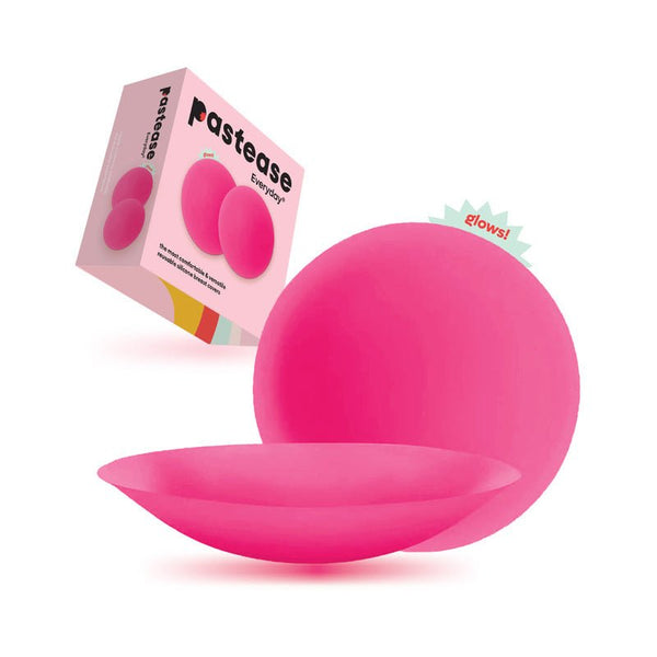 Pastease Halos Reusable Sticky Adhesive Silicone Nipple Cover Neon Pink Glow - in - the - Dark Small A - C Cup - Royal Sins
