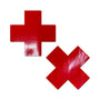 Pastease Plus X: Faux Latex Pleather Vinyl Red Cross Pasties - Royal Sins