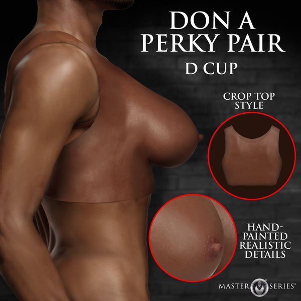 Perky Pair D - Cup Silicone Breasts - Dark - Royal Sins