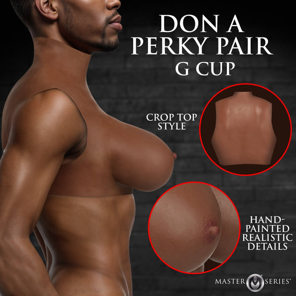 Perky Pair G - Cup Silicone Breasts - Dark - Royal Sins