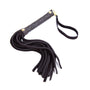 Ple'sur 11 in. Mini Leather Flogger Black - Royal Sins