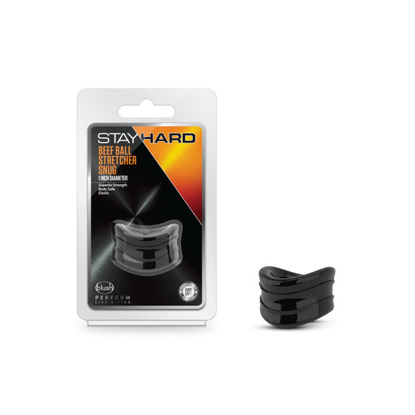 Stay Hard Beef Ball Stretcher Snug 1 in. Black