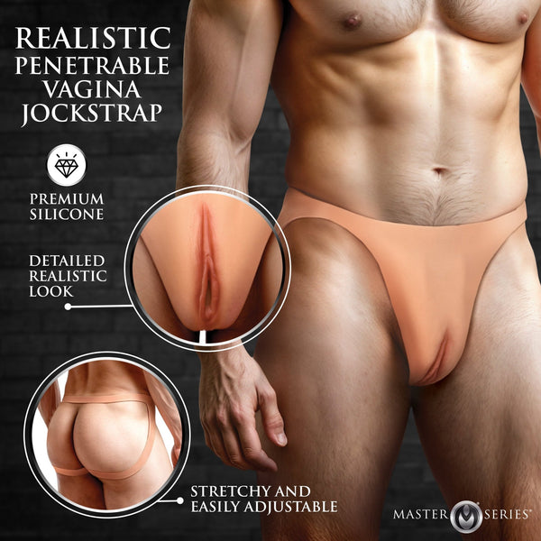 Pussy Strap Silicone Vagina Jockstrap - Royal Sins