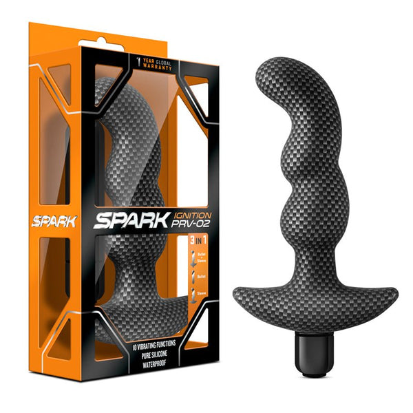 Spark Ignition PRV - 02 Vibrating Silicone Prostate Massager Carbon Fiber - Royal Sins