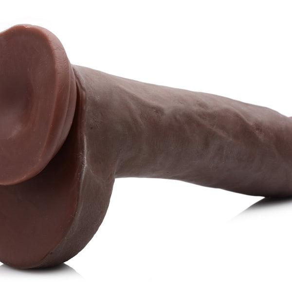 10 Inch Ultra Real Dual Layer Suction Cup Dildo - Dark Skin Tone - Royal Sins