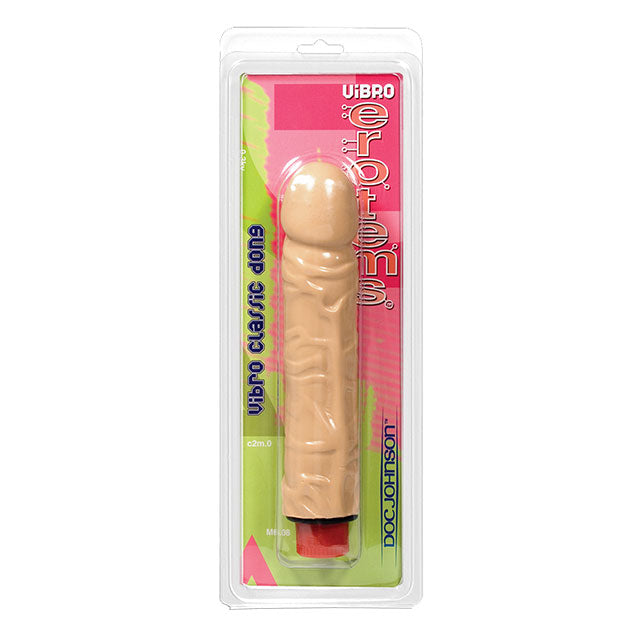 Classic Dong Vibrator with Twist Bottom Controls (Flesh)