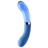 10X Bleu Dual Ended G - Spot Silicone and Glass Vibrator - Royal Sins