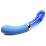 10X Bleu Dual Ended G - Spot Silicone and Glass Vibrator - Royal Sins