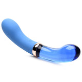 10X Bleu Dual Ended G - Spot Silicone and Glass Vibrator - Royal Sins