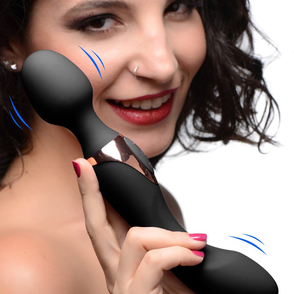 10X Dual Duchess 2 - in - 1 Silicone Massager - Black - Royal Sins