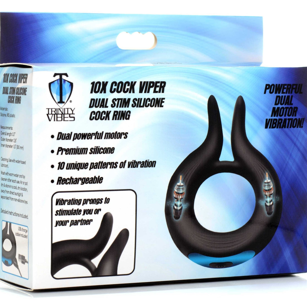 10X Dual Stim Silicone Cock Ring - Royal Sins