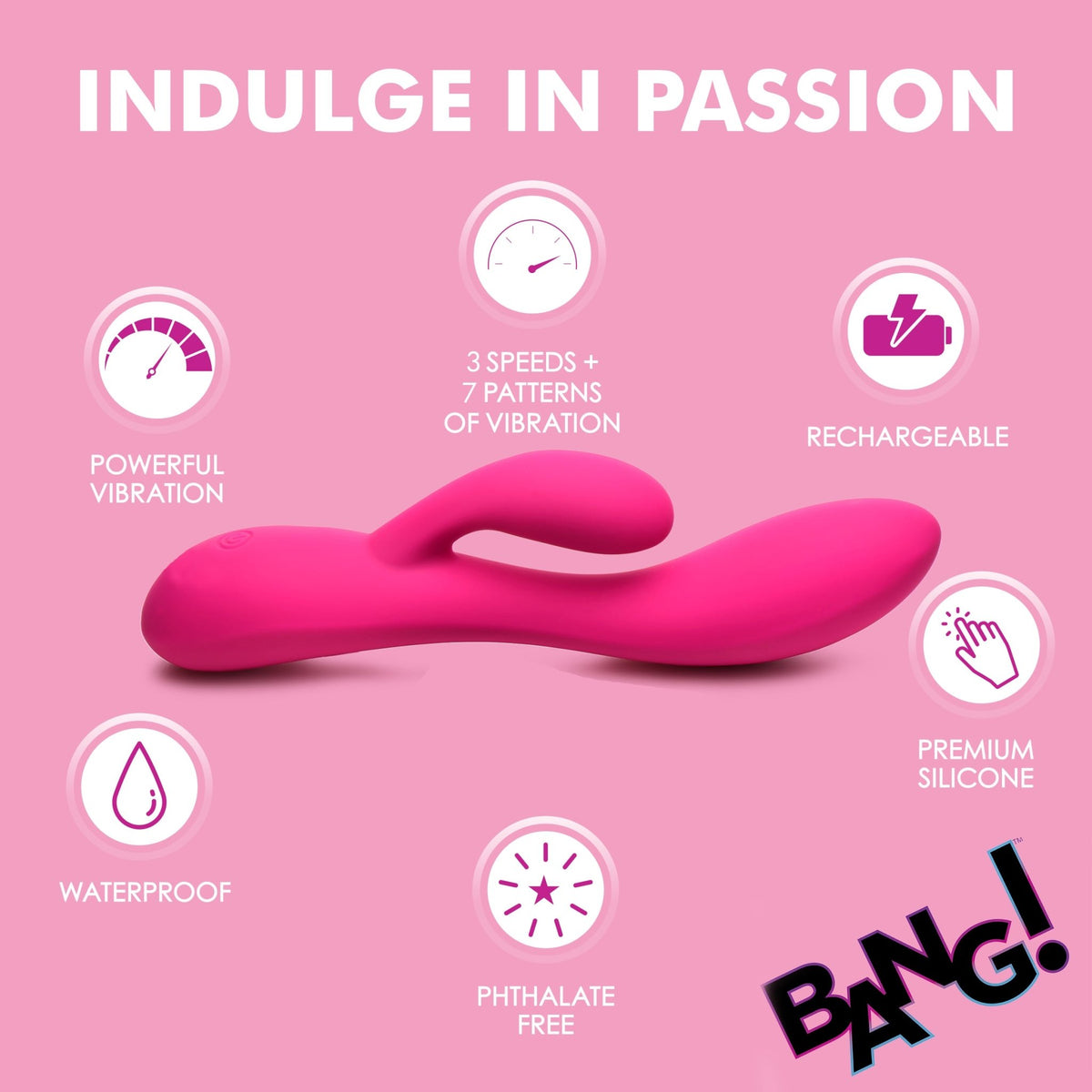 10X Flexible Silicone Rabbit Vibrator - Pink - Royal Sins