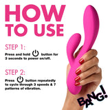 10X Flexible Silicone Rabbit Vibrator - Pink - Royal Sins