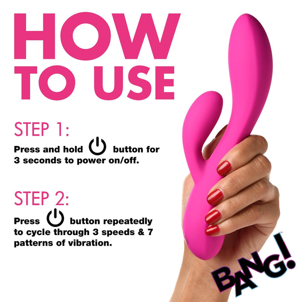 10X Flexible Silicone Rabbit Vibrator - Pink - Royal Sins