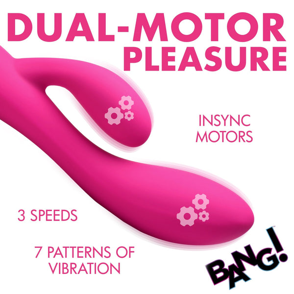 10X Flexible Silicone Rabbit Vibrator - Pink - Royal Sins