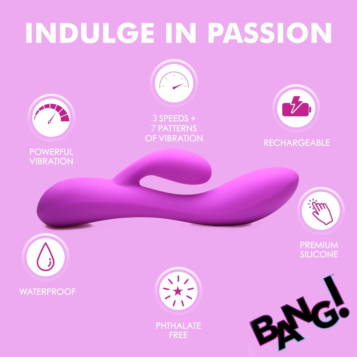 10X Flexible Silicone Rabbit Vibrator - Purple - Royal Sins