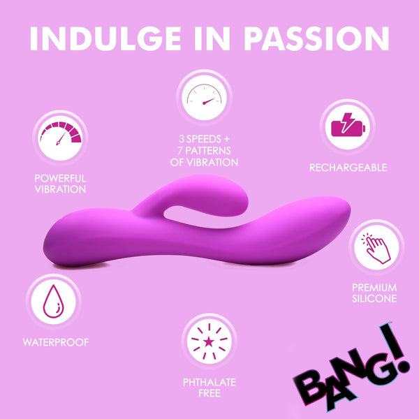 10X Flexible Silicone Rabbit Vibrator - Purple - Royal Sins