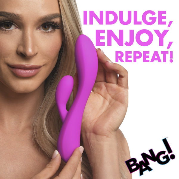 10X Flexible Silicone Rabbit Vibrator - Purple - Royal Sins