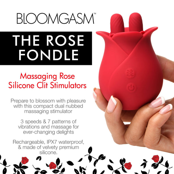 10X Fondle Massaging Rose Silicone Clit Stimulators - Royal Sins