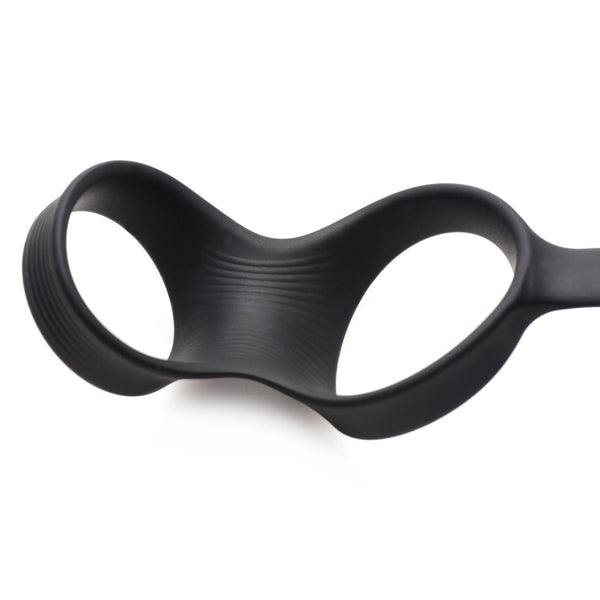 10X Inflatable and Vibrating Prostate Plug with Cock and Ball Ring - Royal Sins