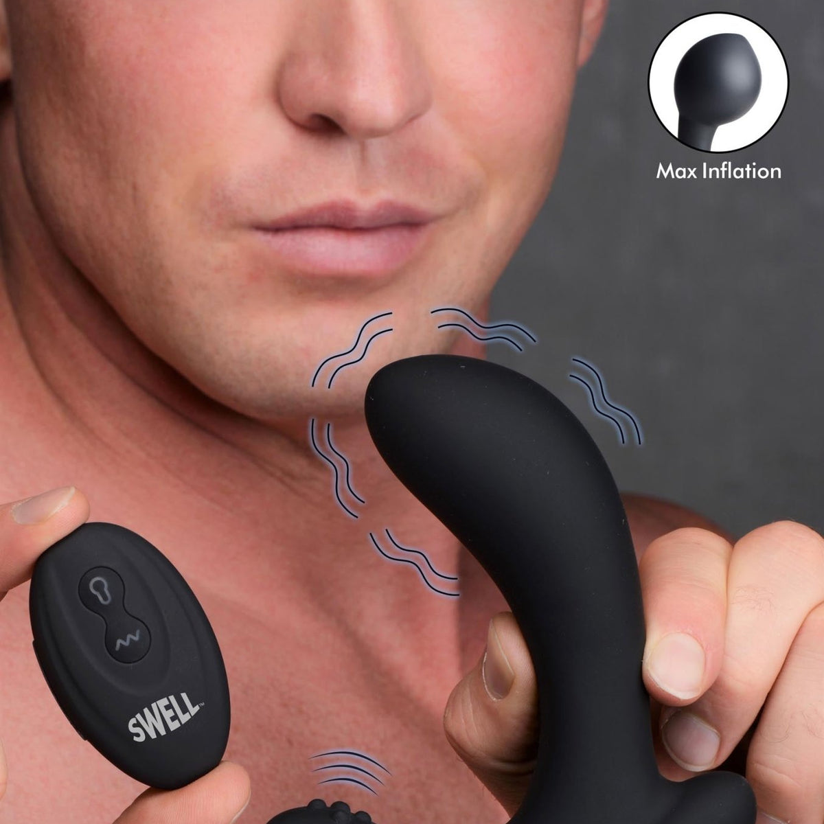 10X Inflatable and Vibrating Silicone Prostate Plug - Royal Sins