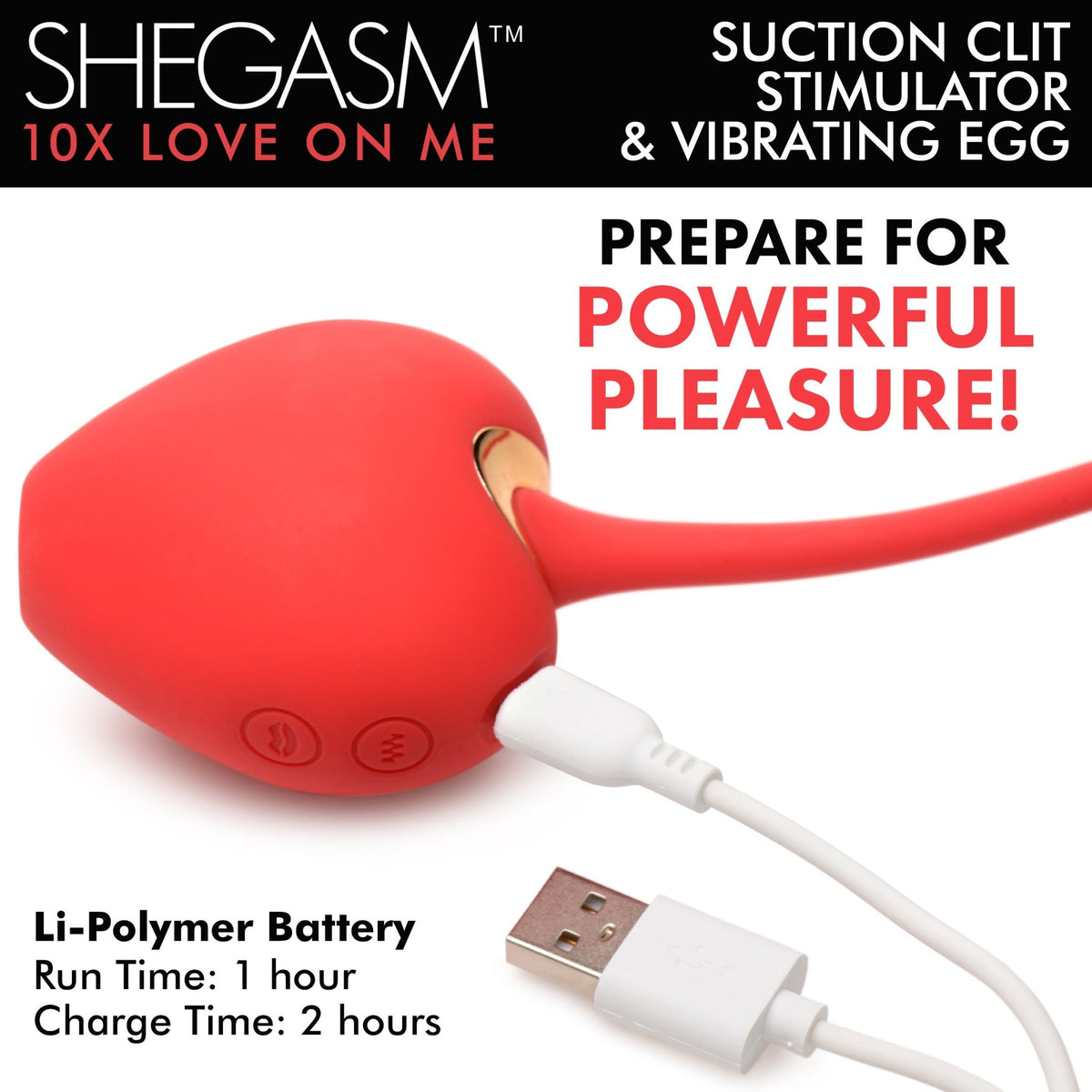 10X Love on Me Suction Clit Stimulator and Vibrating Egg - Royal Sins