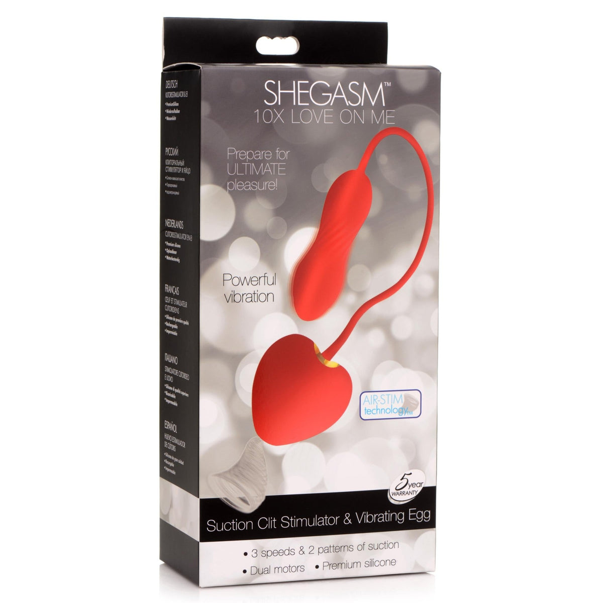 10X Love on Me Suction Clit Stimulator and Vibrating Egg - Royal Sins