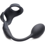 10X P - Bomb Silicone Cock and Ball Ring with Vibrating Anal Plug - Royal Sins