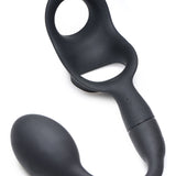 10X P - Bomb Silicone Cock and Ball Ring with Vibrating Anal Plug - Royal Sins