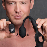 10X P - Bomb Silicone Cock and Ball Ring with Vibrating Anal Plug - Royal Sins