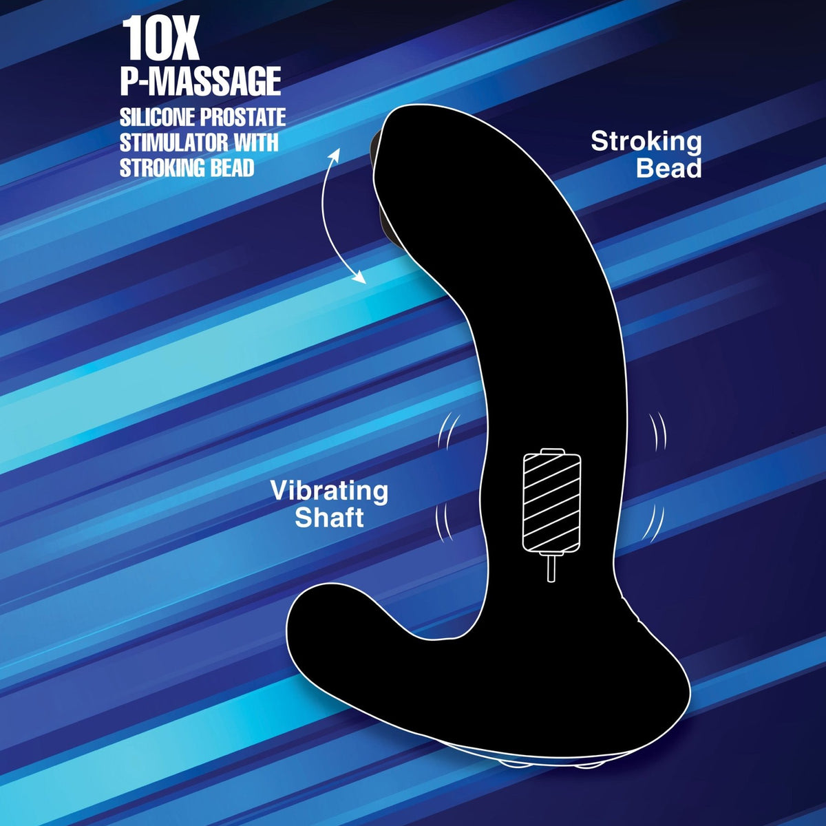 10X P - Massage Silicone Prostate Stimulator with Stroking Bead - Royal Sins