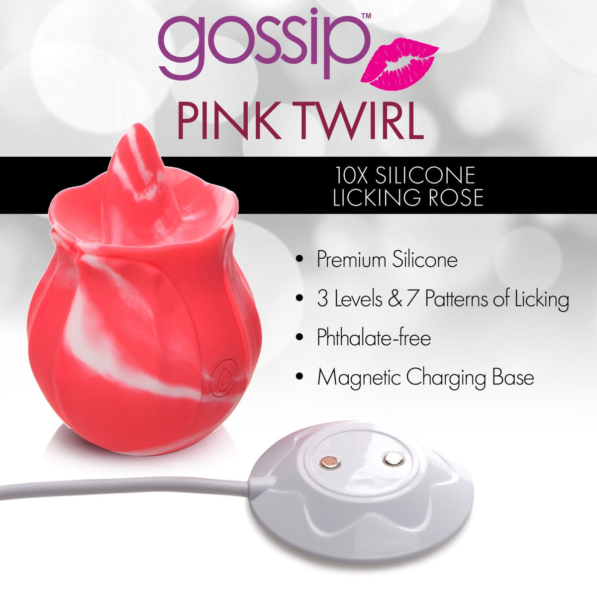 10X Pink Twirl Silicone Licking Rose - Royal Sins