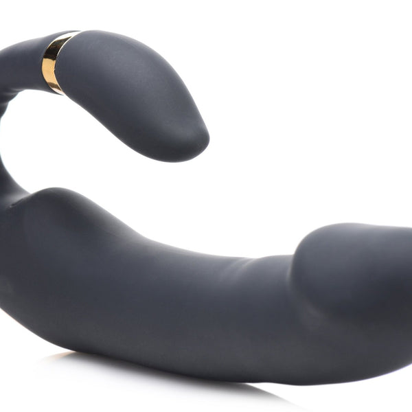 10X Pleasure Pose Come Hither Silicone Vibrator with Poseable Clit Stimulator - Royal Sins